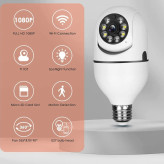 دوربین لامپی چرخش 360 درجه قابل کنترل با نرم افزار v380 اصل