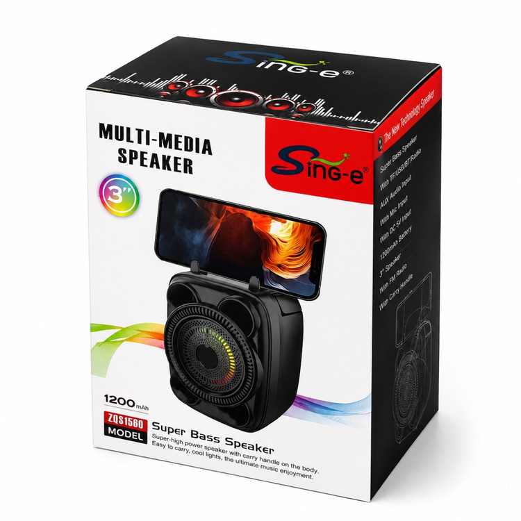 اسپیکر بلوتوثی قابل حمل SING-E مدل ZQS1360 سایز ۳ اینچ